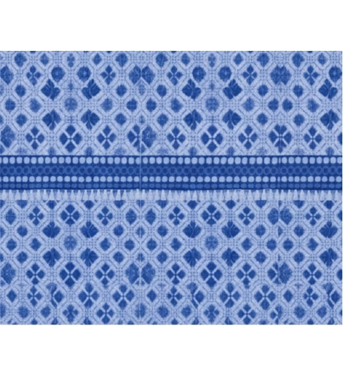 Generic Fleece Geometric Double Polar Warm Bedsheet with 2 Pillow Cover (Blue)