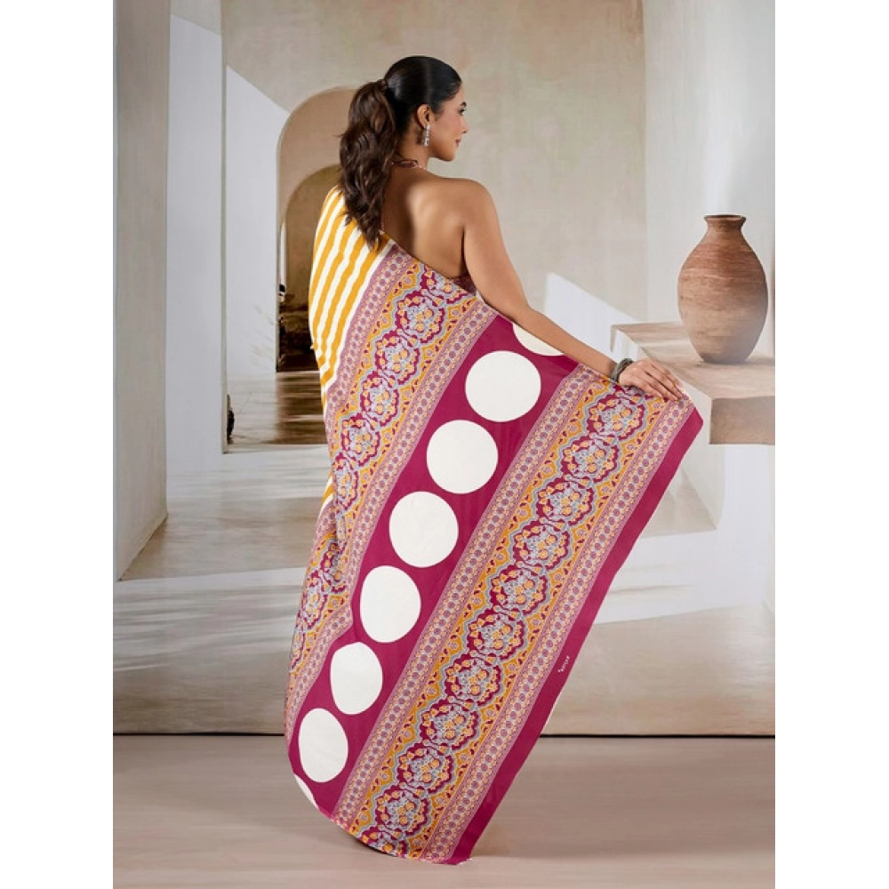 Generic Women's Satin Crepe Printed Saree With Unstitched Blouse 5.5Mtr (Mustard) Generic Women's Satin Crepe Printed Saree With Unstitched Blouse 5.5Mtr (Mustard)