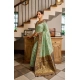 Generic Women's Silk Blend Booti Work Ready to wear Saree With Unstitched Blouse 5.5Mtr (SeaGreen) Generic Women's Silk Blend Booti Work Ready to wear Saree With Unstitched Blouse 5.5Mtr (SeaGreen)