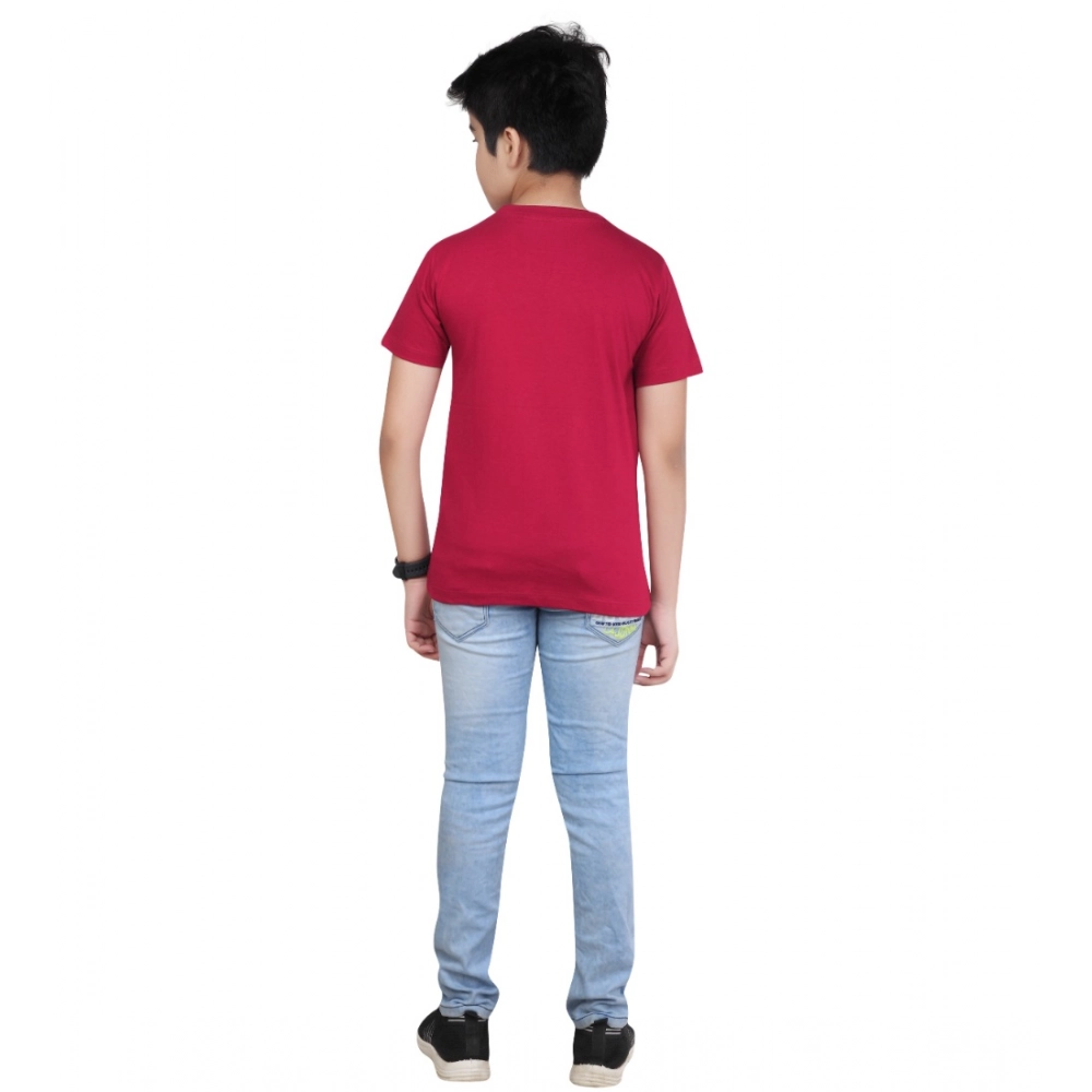 Generic Boy's Cotton Grapic Printed Round Neck T-Shirt (Marron) Generic Boy's Cotton Grapic Printed Round Neck T-Shirt (Marron)