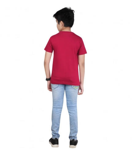 Generic Boy's Cotton Grapic Printed Round Neck T-Shirt (Marron) Generic Boy's Cotton Grapic Printed Round Neck T-Shirt (Marron)