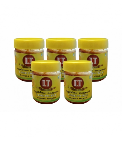 Generic Pack of_5 100GM LT Lemon Pickle Traditional Digestive Side Dish (Red)