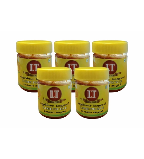Generic Pack of_5 100GM LT Lemon Pickle Traditional Digestive Side Dish (Red)