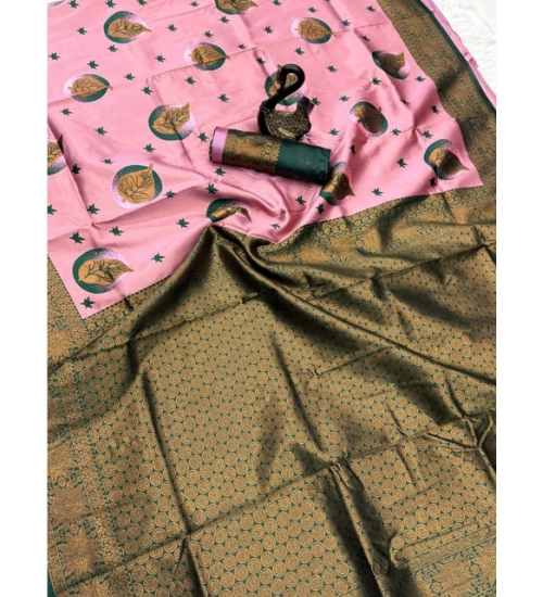 Generic Women's Banarasi Silk Jacquard Work Saree With Unstitched Blouse 5.5Mtr (Light Pink) Generic Women's Banarasi Silk Jacquard Work Saree With Unstitched Blouse 5.5Mtr (Light Pink)