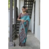 Generic Women's Faux_Tussar Ikat Saree With Unstitched Blouse 5.5Mtr (Aqua_Blue)