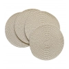 Generic Cotton Dining Table Round Placemat Mats Set of 4 (Beige-White) Generic Cotton Dining Table Round Placemat Mats Set of 4 (Beige-White)