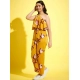 Generic Girl's Polyester Crepe Floral Sleeveless Jumpsuit (Mustard) Generic Girl's Polyester Crepe Floral Sleeveless Jumpsuit (Mustard)