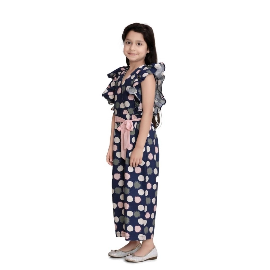 Generic Girl's Rayon Polka Flutter Jumpsuit (Multicolor) Generic Girl's Rayon Polka Flutter Jumpsuit (Multicolor)