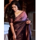 Generic Women's Soft Litchi Silk Jacquard Work Saree With Unstitched Blouse 5.5Mtr (Purple)