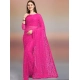Generic Women's Net Self Design Saree With Unstitched Blouse 5.5Mtr (Rani)