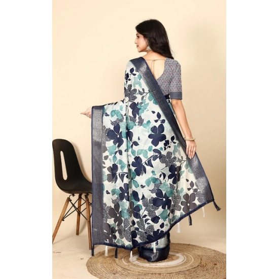 Generic Women's Cotton Silk Floral Printed Saree With Unstitched Blouse 5.5Mtr (Multicolor) Generic Women's Cotton Silk Floral Printed Saree With Unstitched Blouse 5.5Mtr (Multicolor)