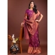 Generic Women's Banarasi Silk Printed Saree With Unstitched Blouse 5.5Mtr (Purple) Generic Women's Banarasi Silk Printed Saree With Unstitched Blouse 5.5Mtr (Purple)