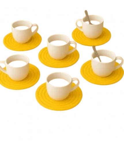 Generic Cotton Rope Drink Coasters 6 Pcs Set (Yellow)