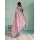 Generic Women's Silk Blend Printed Saree With Unstitched Blouse 5.5Mtr (Pink)