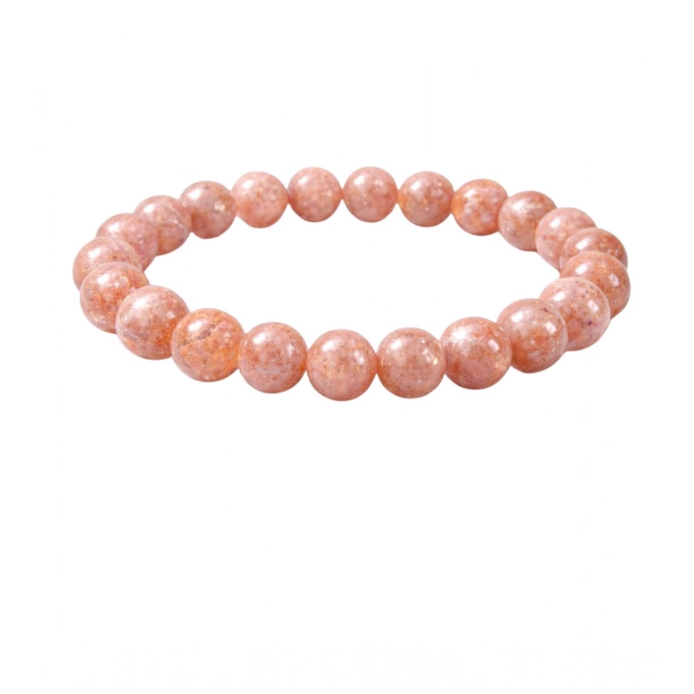 Generic Natural Crystal 8mm Sunstone Bracelet (Orange) Generic Natural Crystal 8mm Sunstone Bracelet (Orange)