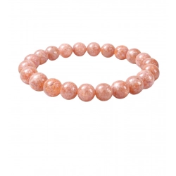 Generic Natural Crystal 8mm Sunstone Bracelet (Orange)