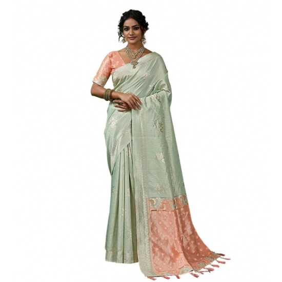 Generic Women's Linen Cotton Printed Saree With Unstitched Blouse 5.5Mtr (Pista Green) Generic Women's Linen Cotton Printed Saree With Unstitched Blouse 5.5Mtr (Pista Green)