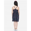 Generic Girl's Rayon Flamingo Print Sleeveless Dress (Black)
