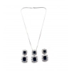 Generic Women's Brass Silver Plated Pendant Set (Blue) Generic Women's Brass Silver Plated Pendant Set (Blue)