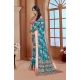 Generic Women's Printed Cotton Linen Saree withPrinted  Saree With Unstitched Blouse (Peacook Green, 5-6Mtrs)