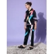 Generic Women's Satin Colour Block Long Sleeves Co-Ord Set (Multicolor)