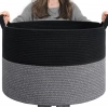 Generic Cotton Pack Of_1 16x14 Inch Storage Basket For Clothes With Out Lid (Black-Gray)