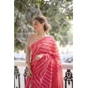 Generic Women's Faux_Tussar_Silk Geometric_Print Saree With Unstitched Blouse 5.5Mtr (Pink)