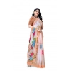 Generic Women's Georgette Floral Printed Saree With Unstitched Blouse 5.5Mtr (Orange)