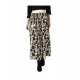 Generic Women's Georgette Chain Print Elasticated Skirt (Cream-Black) Generic Women's Georgette Chain Print Elasticated Skirt (Cream-Black)