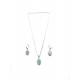 Generic Women's Brass Silver Plated Pendant Set (Turquoise) Generic Women's Brass Silver Plated Pendant Set (Turquoise)