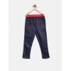 Generic Girl's Denim Ribbed Elasticated Jeans (Red-Blue)