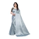 Generic Women's Satin Printed Saree With Unstitched Blouse 5.5Mtr (Grey) Generic Women's Satin Printed Saree With Unstitched Blouse 5.5Mtr (Grey)