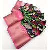 Generic Women's Cotton Silk Floral Printed Saree With Unstitched Blouse 5.5Mtr (Black)