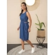 Generic Women's Denim Solid Sleeveless Dress (Blue) Generic Women's Denim Solid Sleeveless Dress (Blue)