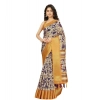 Generic Women's Cotton Silk Floral Printed Saree With Unstitched Blouse 5.5Mtr (Purple)
