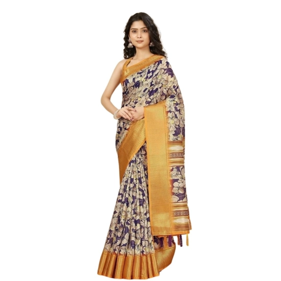 Generic Women's Cotton Silk Floral Printed Saree With Unstitched Blouse 5.5Mtr (Purple) Generic Women's Cotton Silk Floral Printed Saree With Unstitched Blouse 5.5Mtr (Purple)