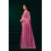 Generic Women's Net Sequence Saree With Unstitched Blouse 5.5Mtr (Light Pink)