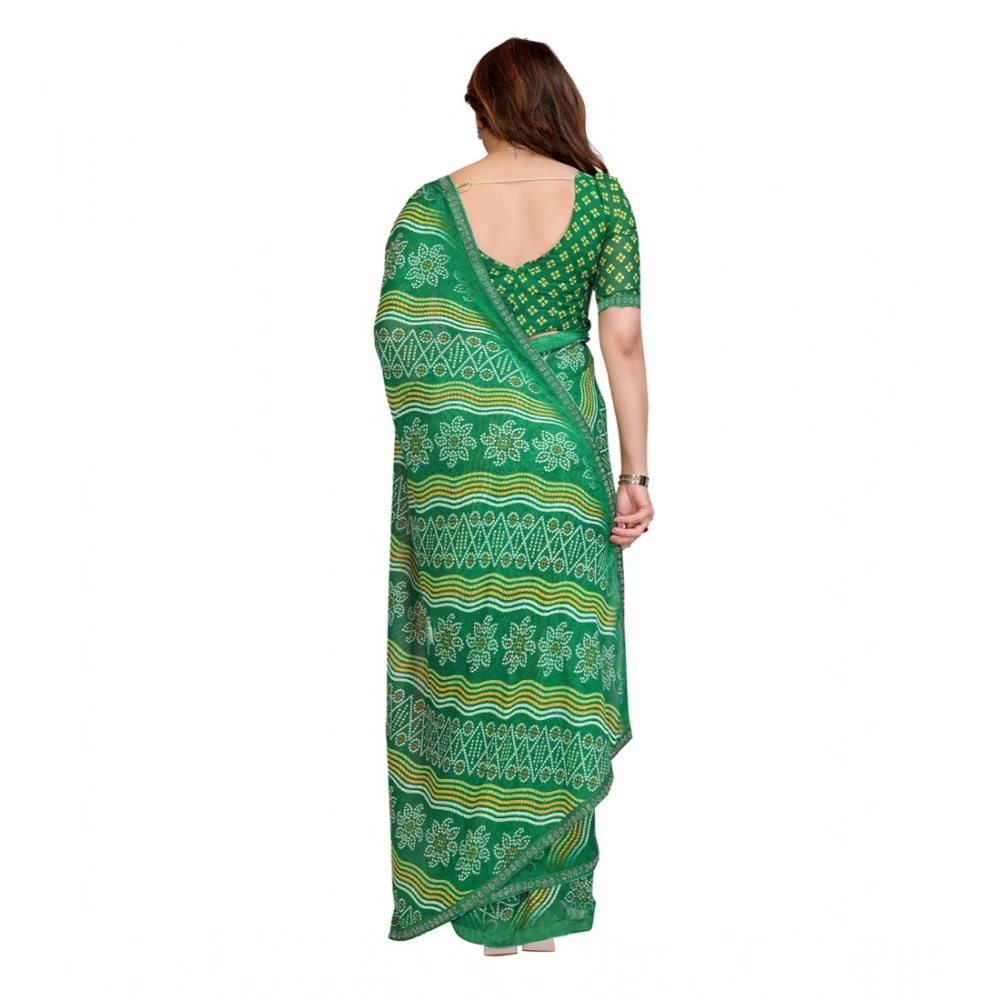 Generic Women's Georgette Printed Saree With Unstitched Blouse 5.5Mtr (Green) Generic Women's Georgette Printed Saree With Unstitched Blouse 5.5Mtr (Green)