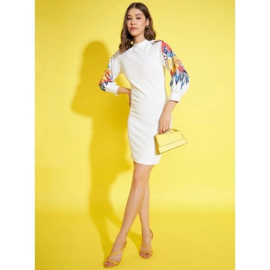 Generic Women's Polyester Lycra Printed Long Sleeve Dress (Multicolor) Generic Women's Polyester Lycra Printed Long Sleeve Dress (Multicolor)
