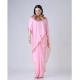 Generic Women's Soft Crepe Silk Printed Ready To Wear Saree With Unstitched Blouse 5.5Mtr (Pink)