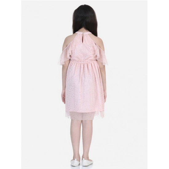 Generic Girl's Net Printed Sleeveless Dress (Blush Pink) Generic Girl's Net Printed Sleeveless Dress (Blush Pink)