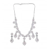 Generic Women's Brass Silver Plated Necklace set (Pink)