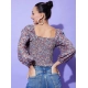Generic Women's Polyester Floral Long Sleeves Top (Multicolor) Generic Women's Polyester Floral Long Sleeves Top (Multicolor)