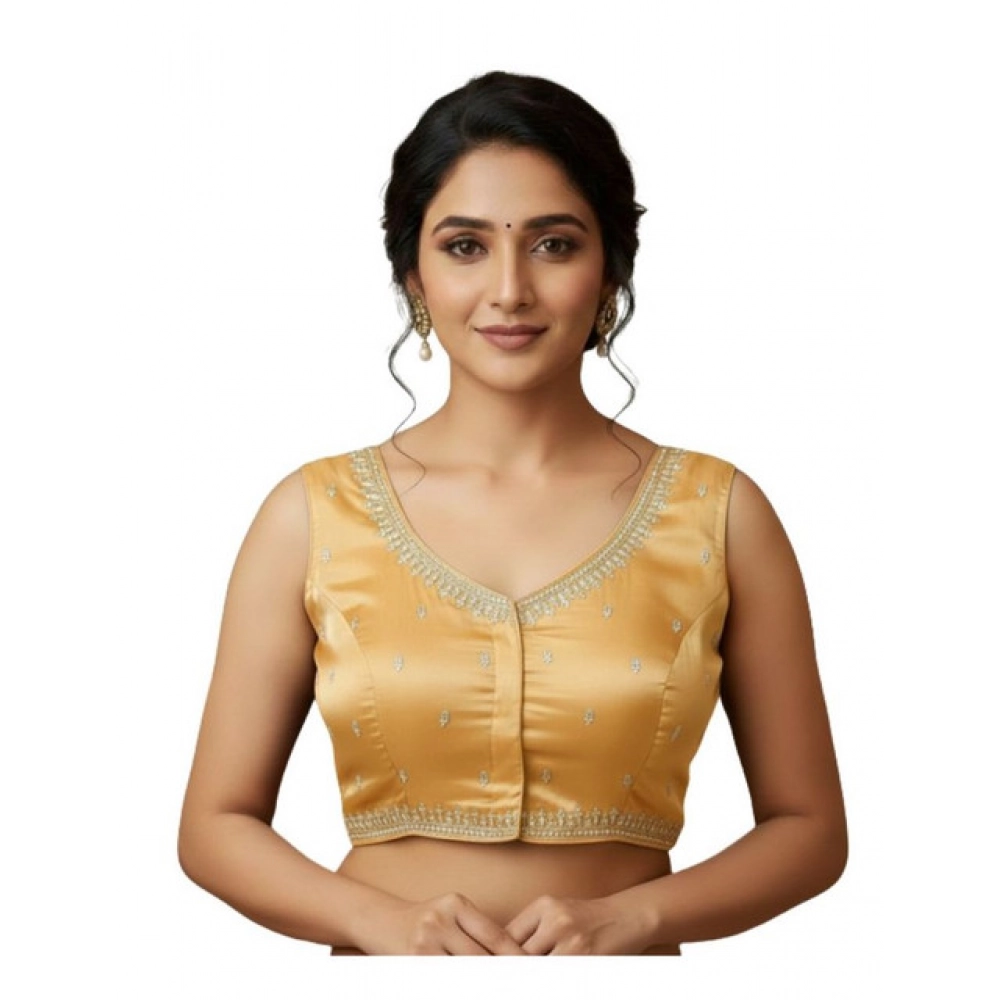 Generic Women's Zimmi Choo Sequin Work V-Neck Padded Blouse (Beige 38 Ready (Self Alterable 36–40) Generic Women's Zimmi Choo Sequin Work V-Neck Padded Blouse (Beige 38 Ready (Self Alterable 36–40)