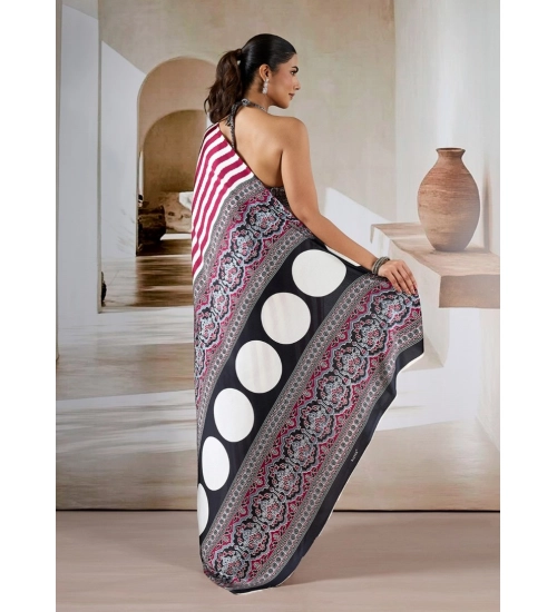 Generic Women's Satin Crepe Printed Saree With Unstitched Blouse 5.5Mtr (Maroon) Generic Women's Satin Crepe Printed Saree With Unstitched Blouse 5.5Mtr (Maroon)