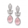 Generic Women's Brass Silver Plated Drop Earrings (Pink) Generic Women's Brass Silver Plated Drop Earrings (Pink)