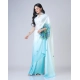 Generic Women's Soft Crepe Silk Printed Ready To Wear Saree With Unstitched Blouse 5.5Mtr (Sky Blue)