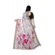 Generic Women's Georgette Floral Printed Saree With Unstitched Blouse 5.5Mtr (Beige)
