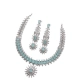 Generic Women's Brass Silver Plated Necklace set (Turquoise)