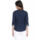 Generic Women's Denim Cotton based Solid Long Sleeves Shirt (Blue)